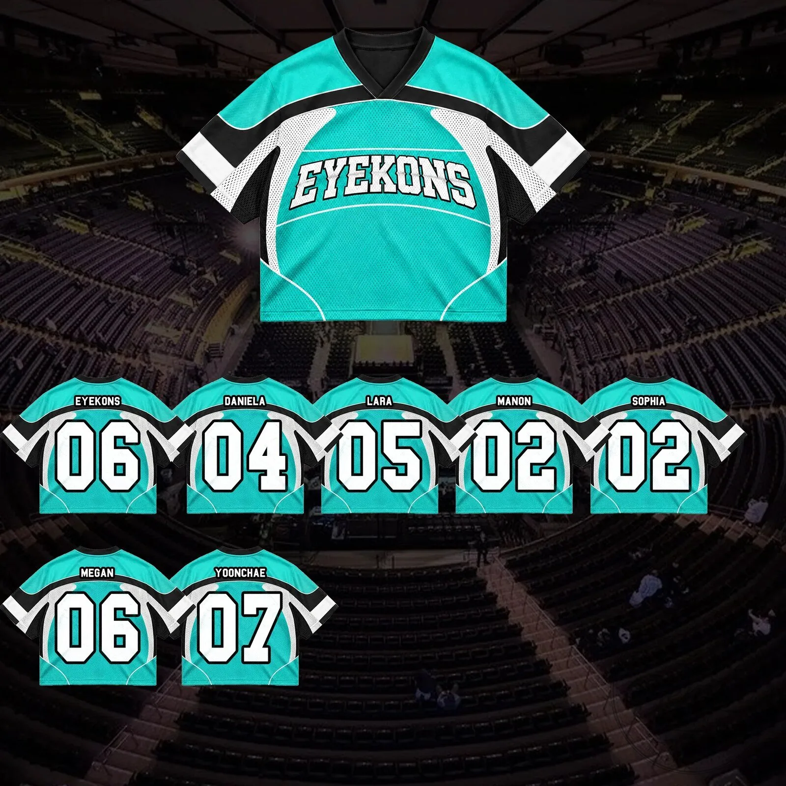 Eyekons Teal and Black Sporty Tribal Wave Mesh Jersey 19 Eyekons Teal and Black Sporty Tribal Wave Mesh Jersey