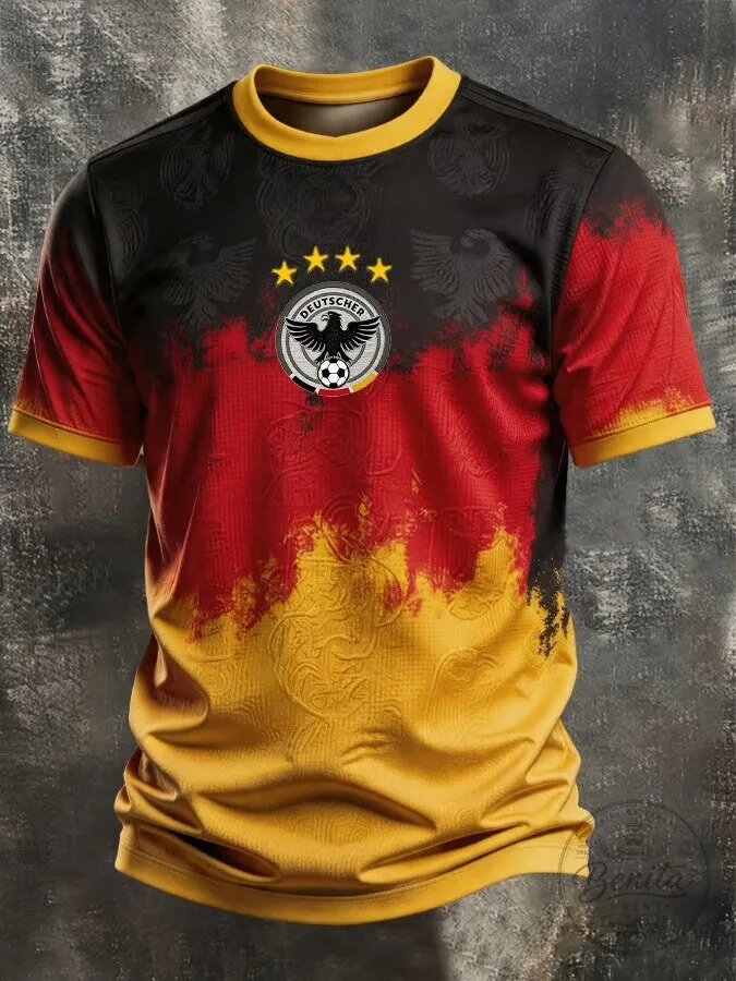 Germany National Football Team Black Red Gold Gradient Soccer Jersey