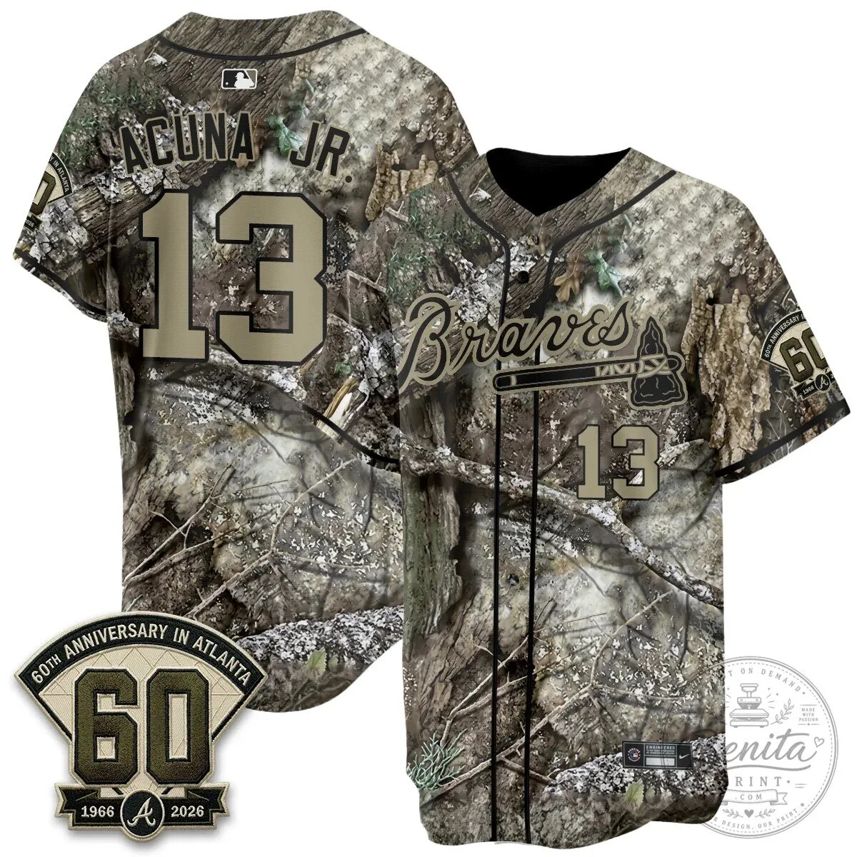 Ronald Acuna Jr. Camouflage Jersey for Atlanta Braves Baseball Fans
