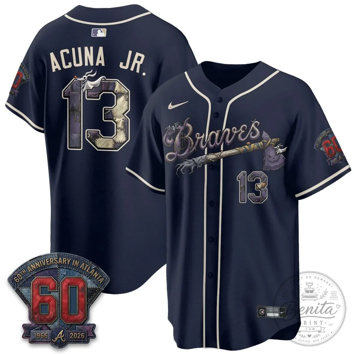 Ronald Acuna Jr. Nightmare Before Christmas Jersey for Atlanta Braves Fans