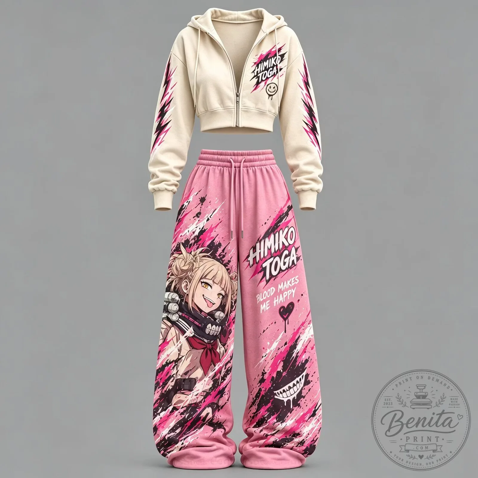 My Hero Academia Himiko Toga Cropped Hoodie and Sweatpants Set