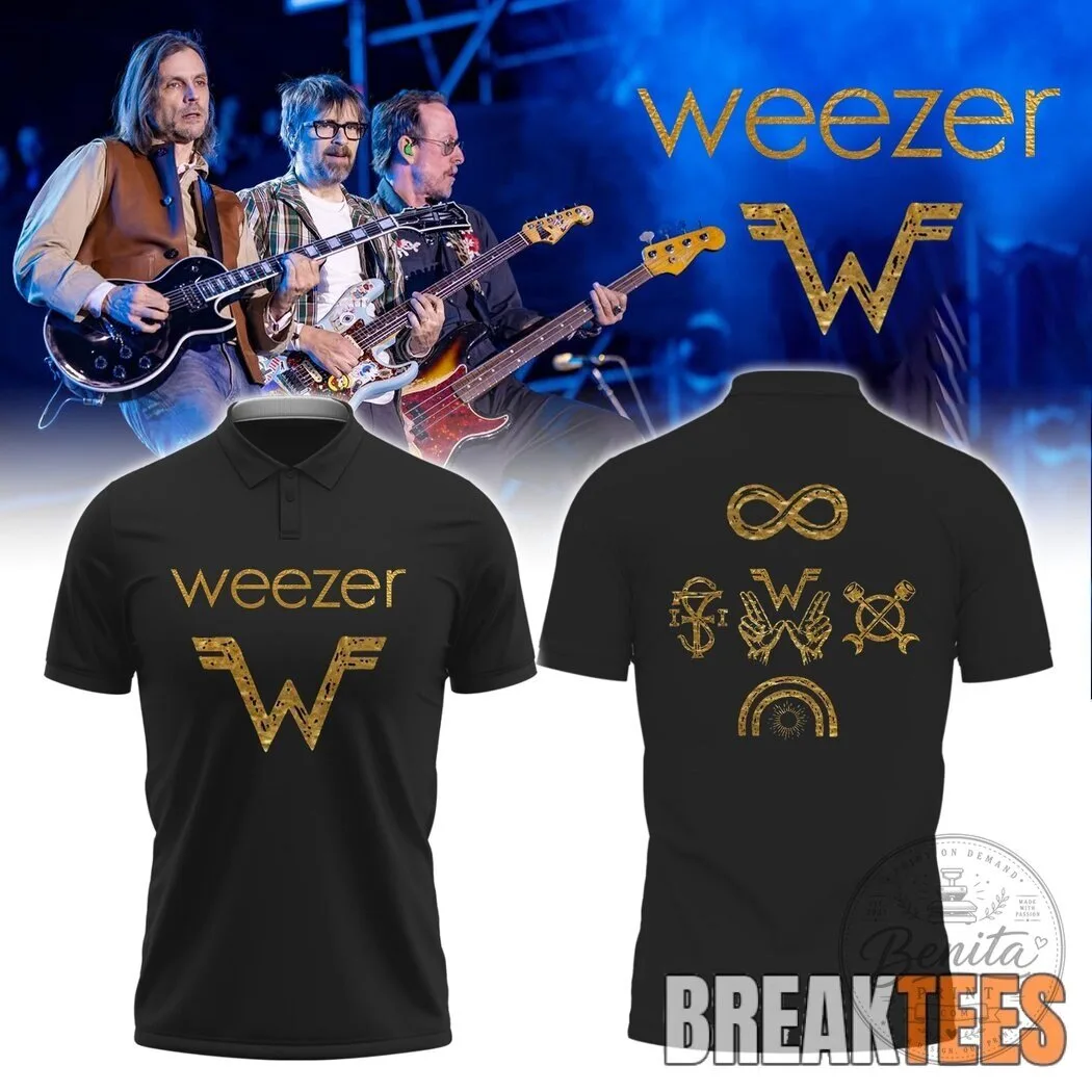 Weezer The Gathering World Tour Band Music Polo Shirt