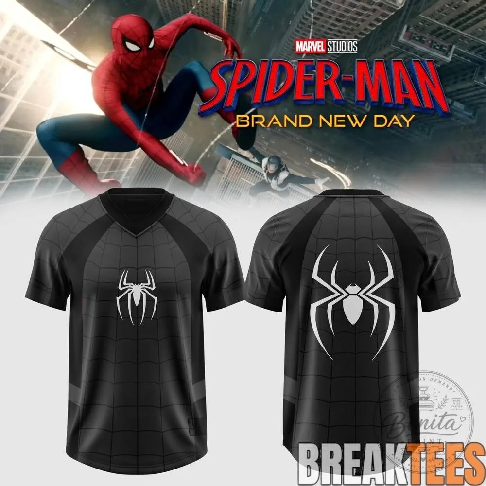 Spider-Man Brand New Day Black and Grey Football Jersey