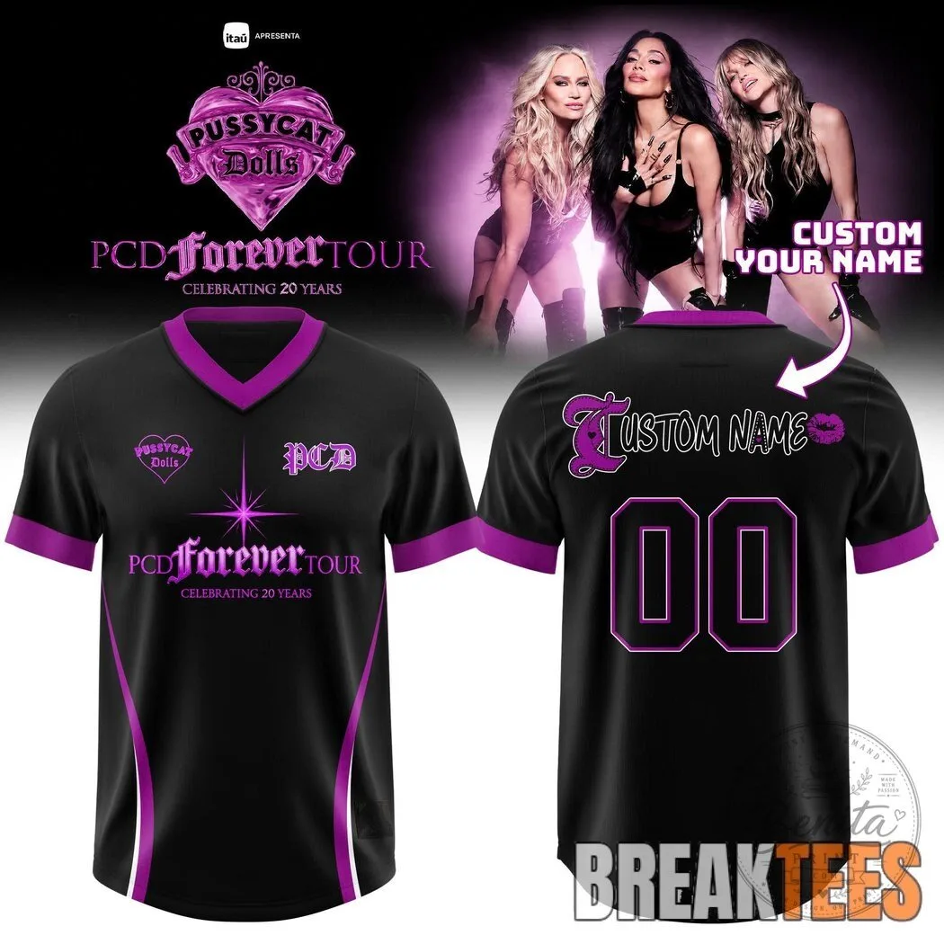 Pussycat Dolls Forever Tour Personalized Black and Purple Football Jersey
