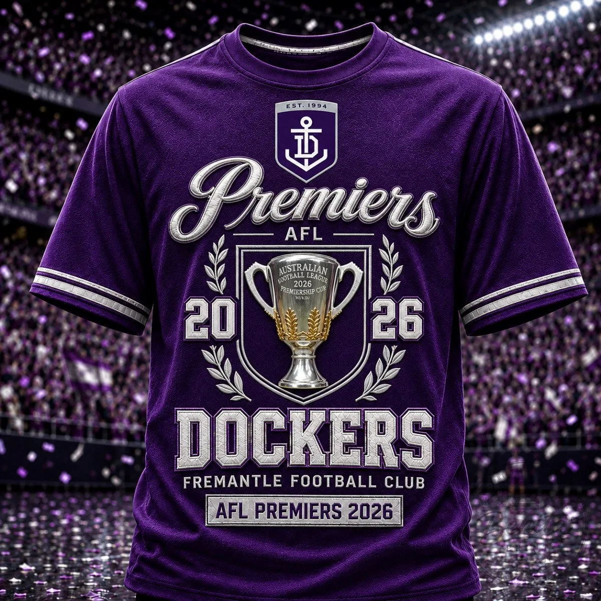 Fremantle Dockers AFL Premiers 2026 Football Club Purple T-Shirt