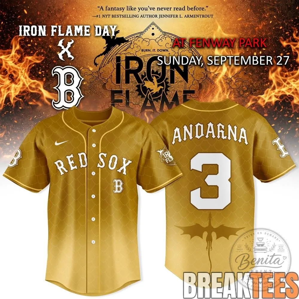 Iron Flame Day Boston Red Sox Special Edition Baseball Jersey