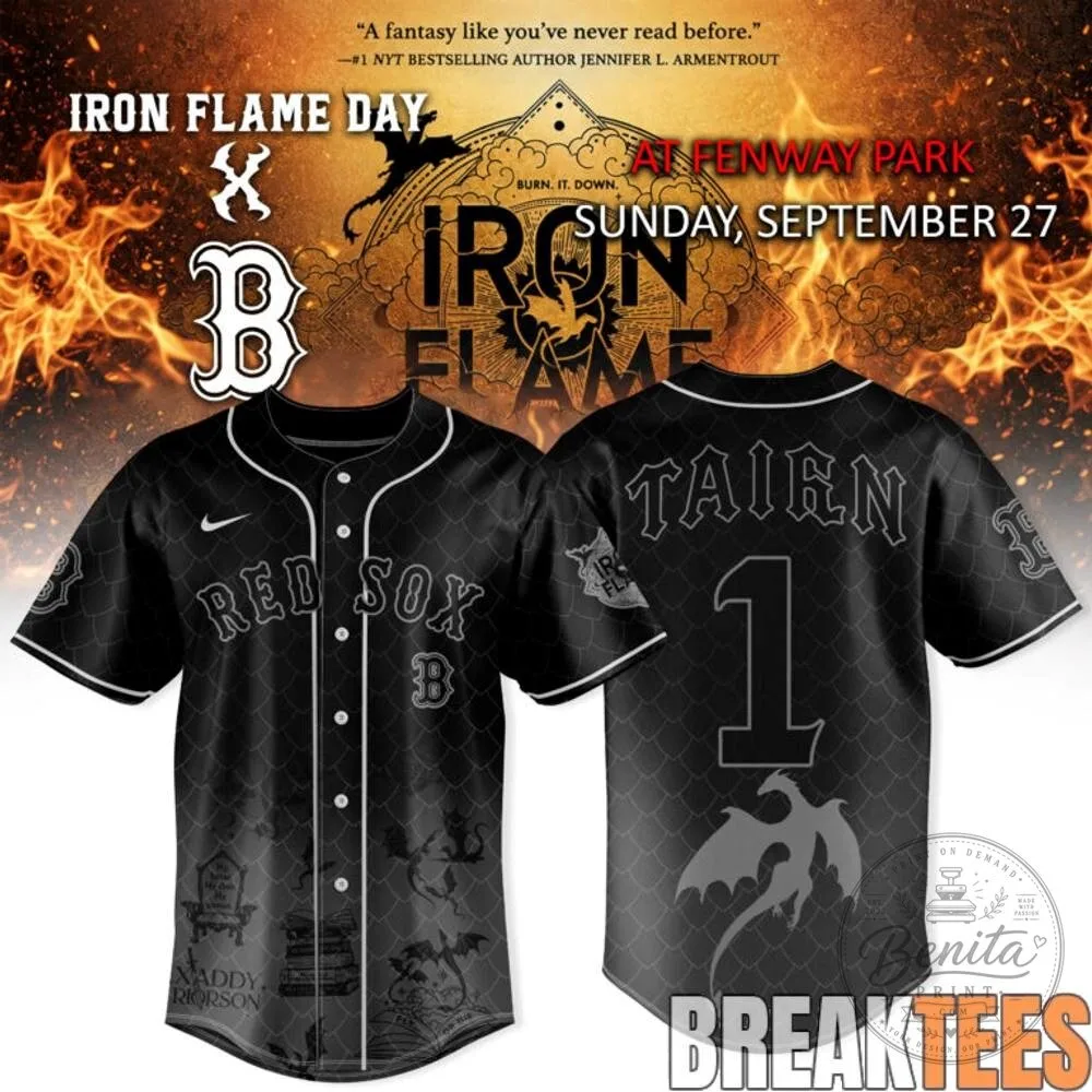 Iron Flame Day Boston Red Sox Special Edition Baseball Jersey 13 Iron Flame Day Boston Red Sox Special Edition Baseball Jersey