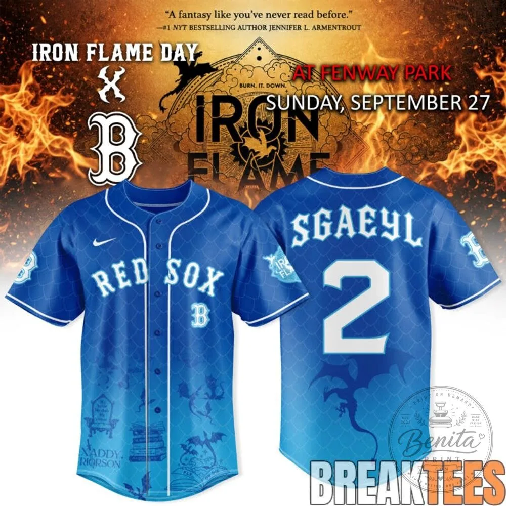 Iron Flame Day Boston Red Sox Special Edition Baseball Jersey 14 Iron Flame Day Boston Red Sox Special Edition Baseball Jersey