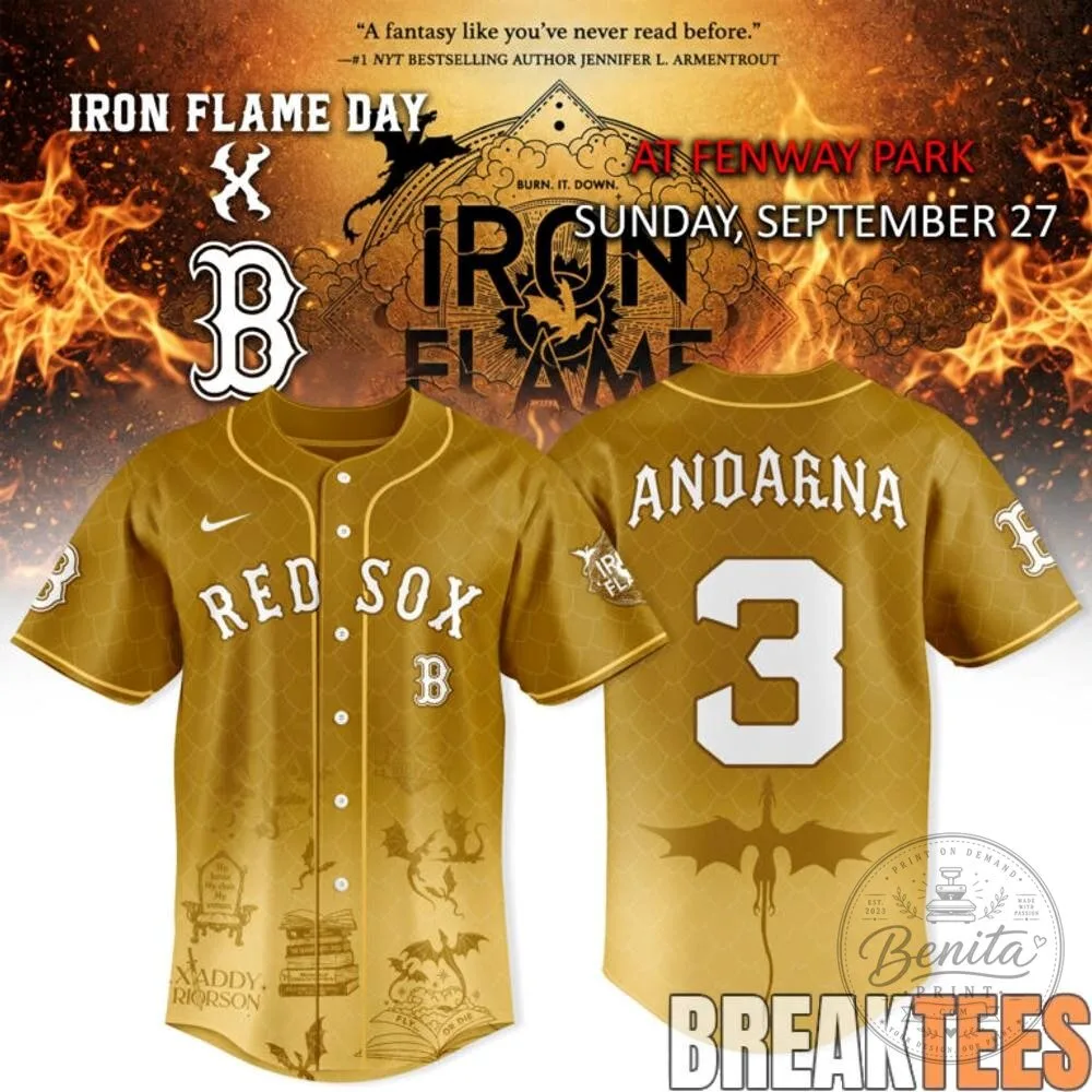 Iron Flame Day Boston Red Sox Special Edition Baseball Jersey 15 Iron Flame Day Boston Red Sox Special Edition Baseball Jersey