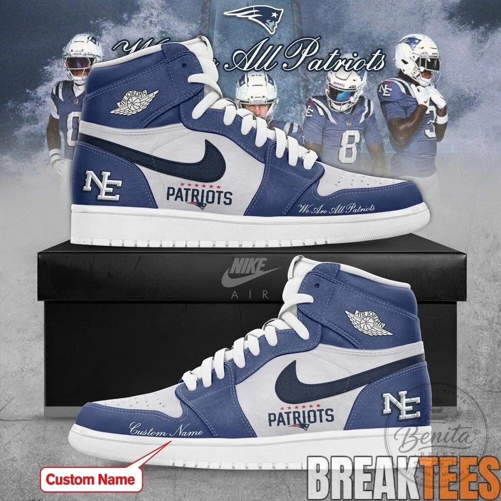 New England Patriots Custom Name High Top Sneakers