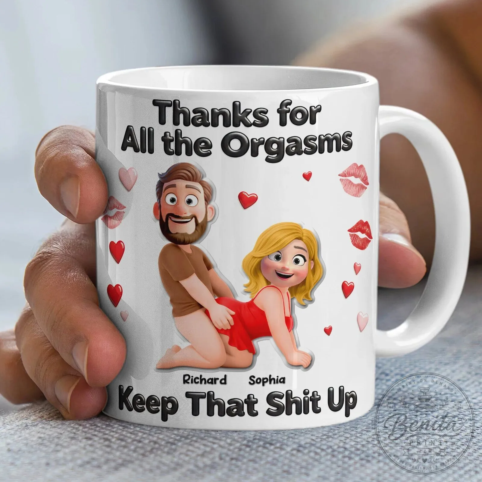 Thanks For All The Orgasms Funny Naughty Couple Personalized Coffee Mug