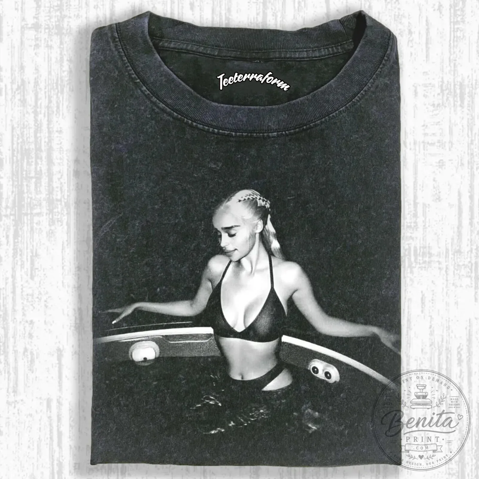 Game of Thrones Daenerys Targaryen Black and White T-Shirt 5 Game of Thrones Daenerys Targaryen Black and White T-Shirt