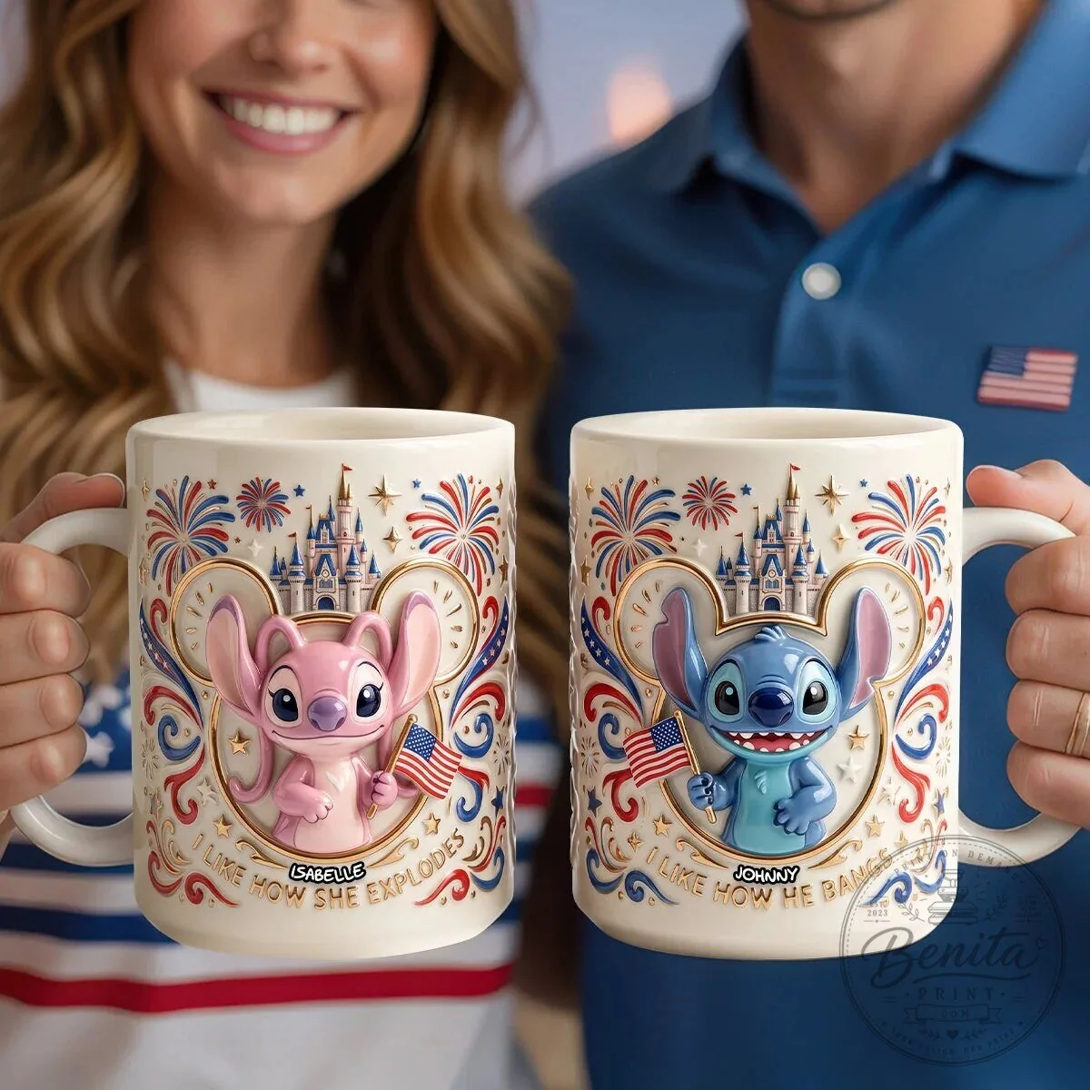 Personalized Disney Lilo and Stitch Couple Coffee Mug