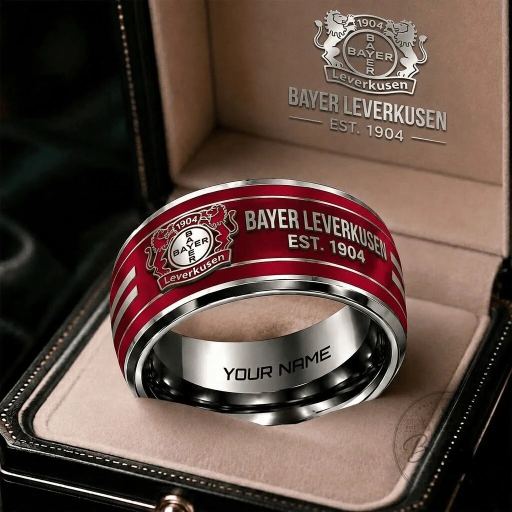 Bayer Leverkusen Bundesliga Personalized Ring Gift for Football Fans