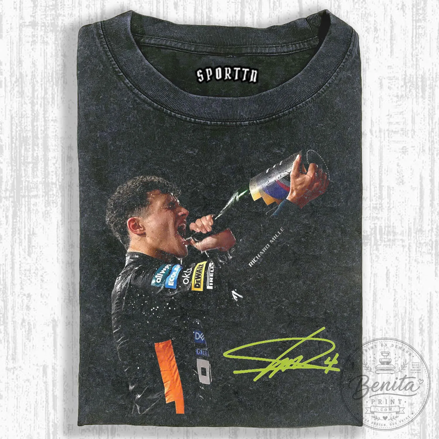 Celebration T-Shirt for Formula 1 Racing Champion Lando Norris