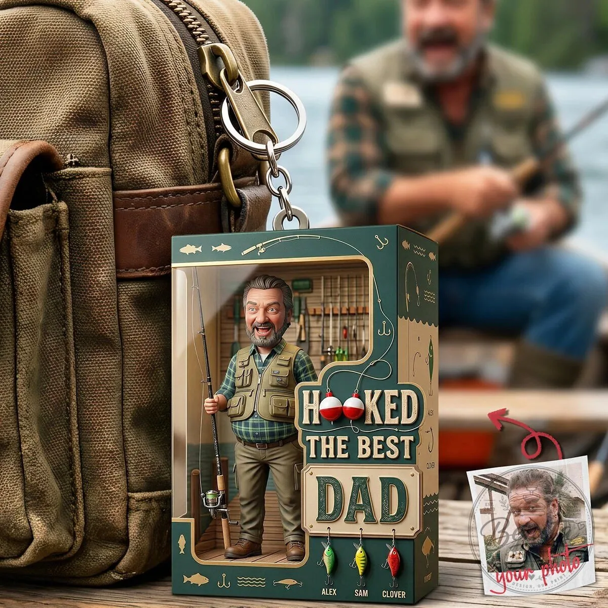 Personalized Hooked On Fishing The Best Dad Keychain Custom Photo Gift 8 Personalized Hooked On Fishing The Best Dad Keychain Custom Photo Gift