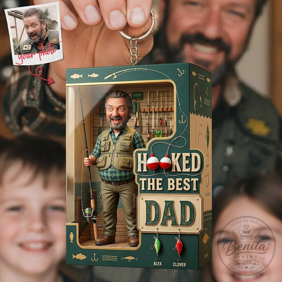 Personalized Hooked On Fishing The Best Dad Keychain Custom Photo Gift 9 Personalized Hooked On Fishing The Best Dad Keychain Custom Photo Gift