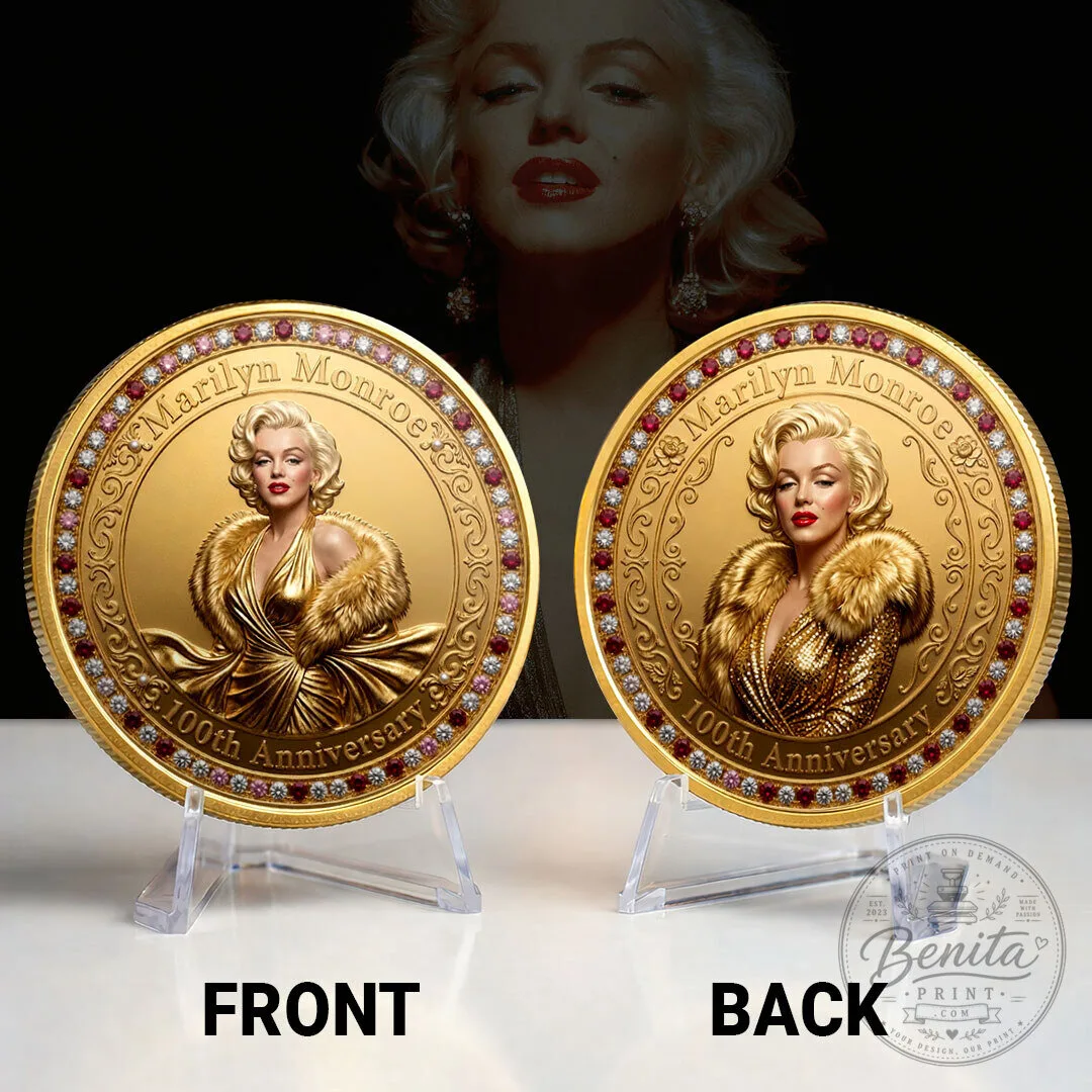 Marilyn Monroe 100th Anniversary Commemorative Gold Coin with Gems