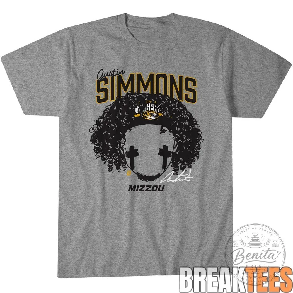 Missouri Tigers Austin Simmons Football Player Graphic T-Shirt