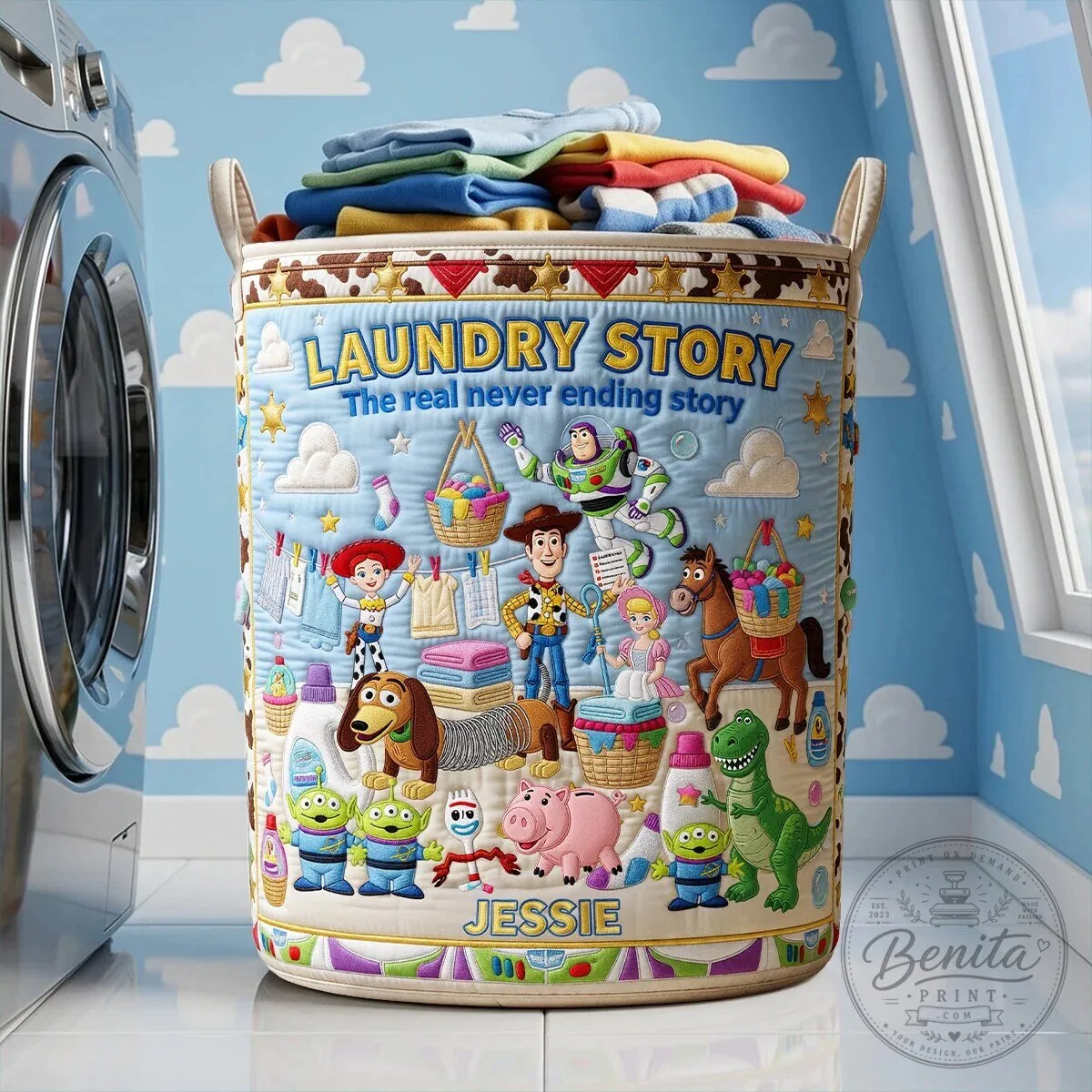 Toy Story Laundry Basket, The Real Never Ending Story Quilted Hamper