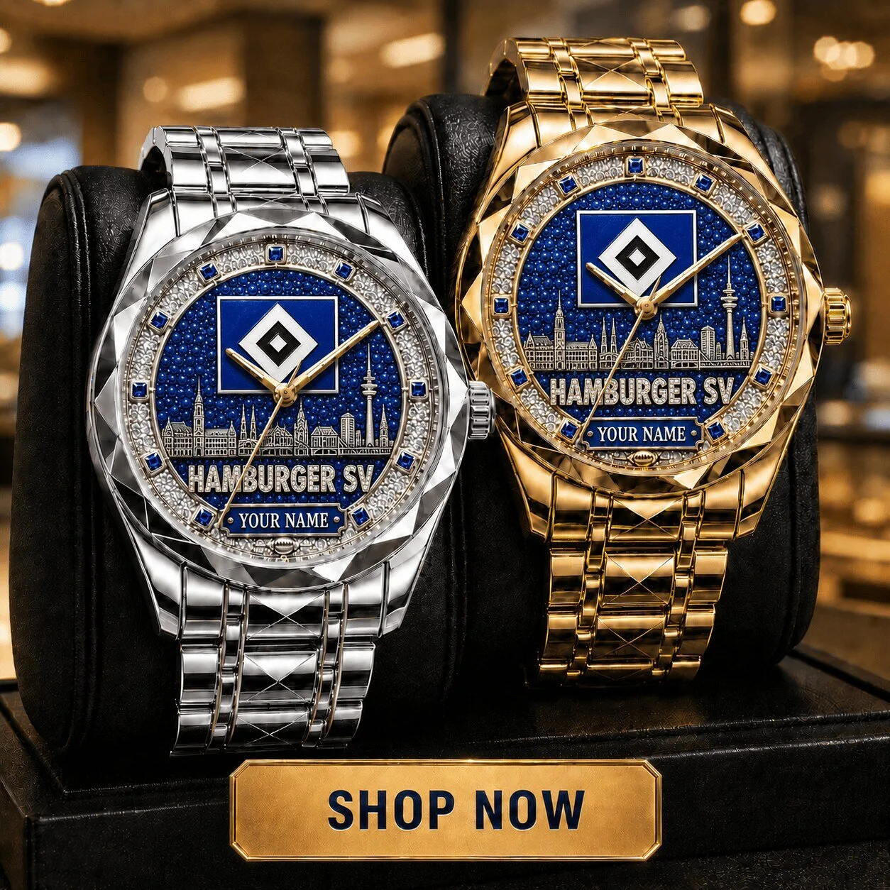 Hamburger SV Bundesliga Custom Name Luxury Diamond Watch
