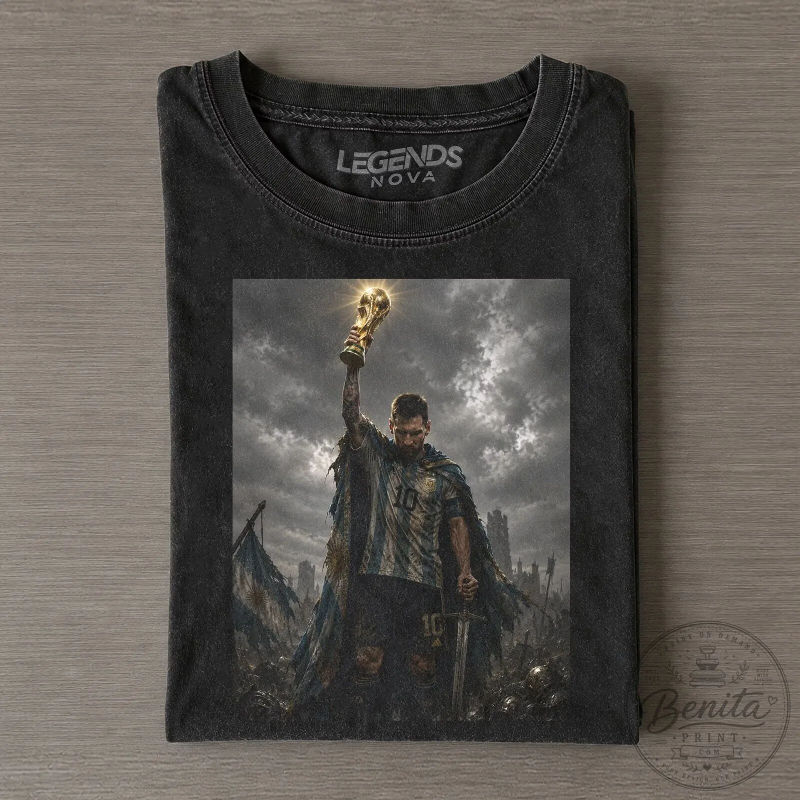 Lionel Messi World Cup Champion Football T-Shirt