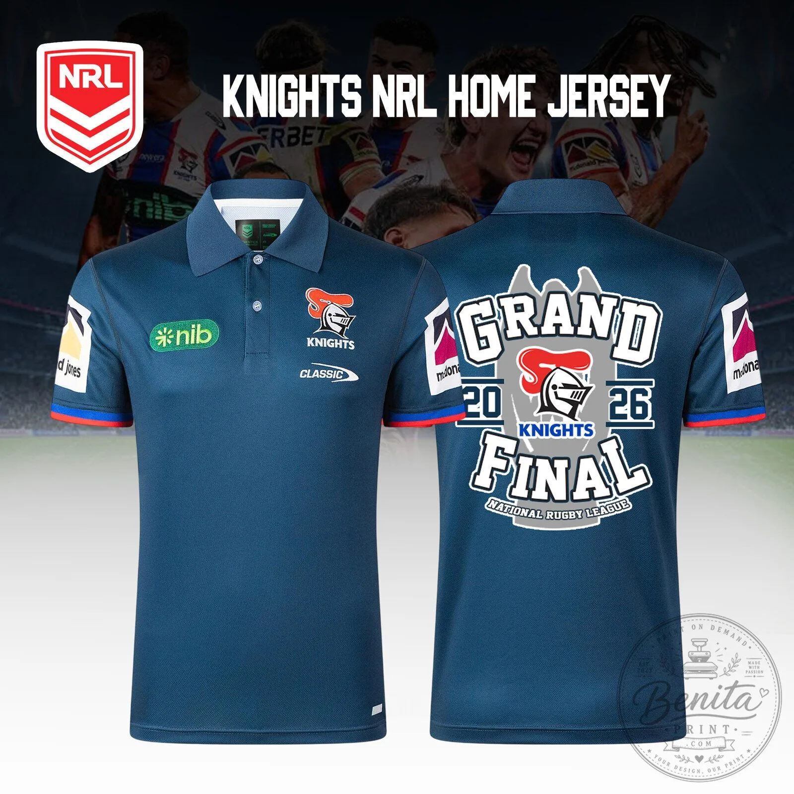 2026 National Rugby League Polo Shirt for Grand Final - Newcastle Knights