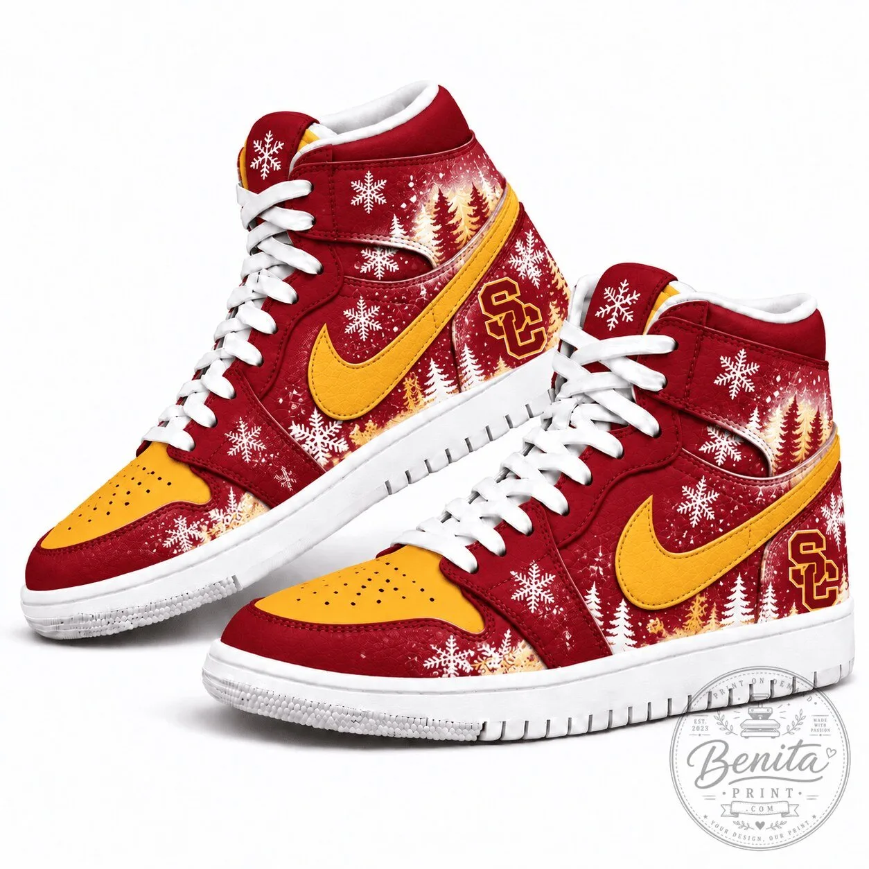 USC Trojans Winter Snowflakes Christmas Holiday Shoes