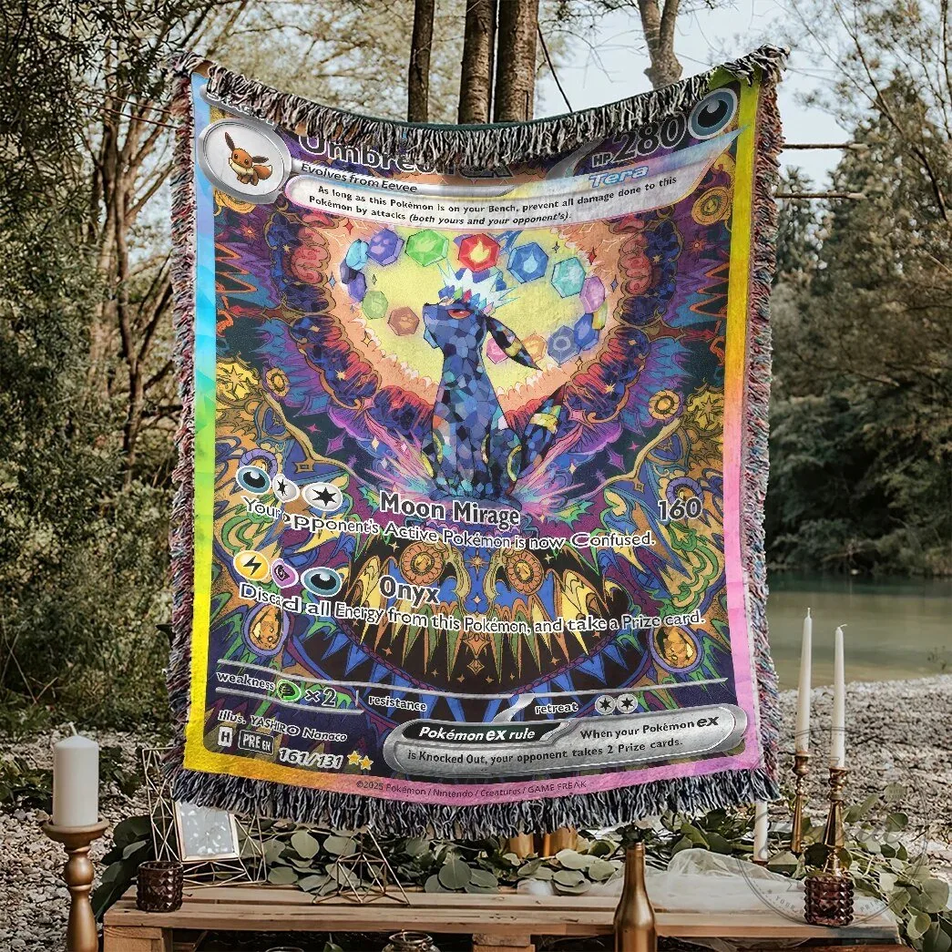 Pokemon Umbreon EX Moon Mirage Trading Card Game Woven Blanket