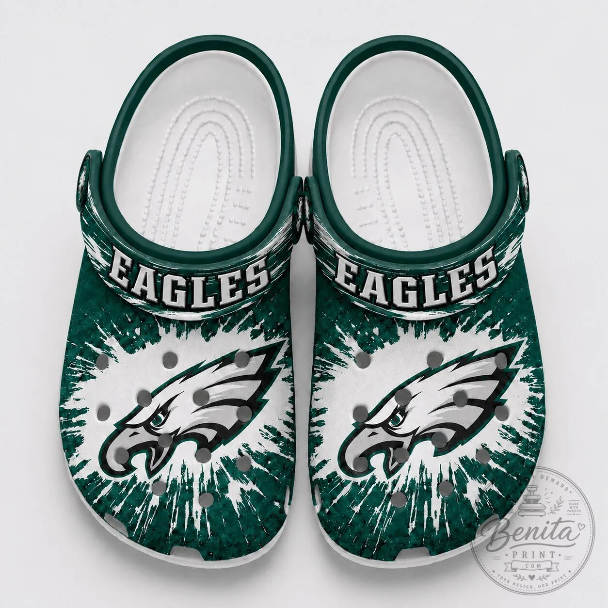 Philadelphia Eagles National Football League Team Splash Burst Fan Crocs Shoes