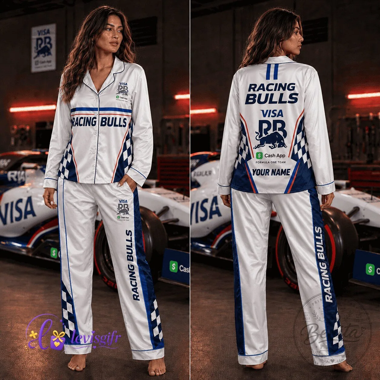 Racing Bulls Formula One Team Pajamas Set, Racing Fan Gift, Personalized Sleepwear