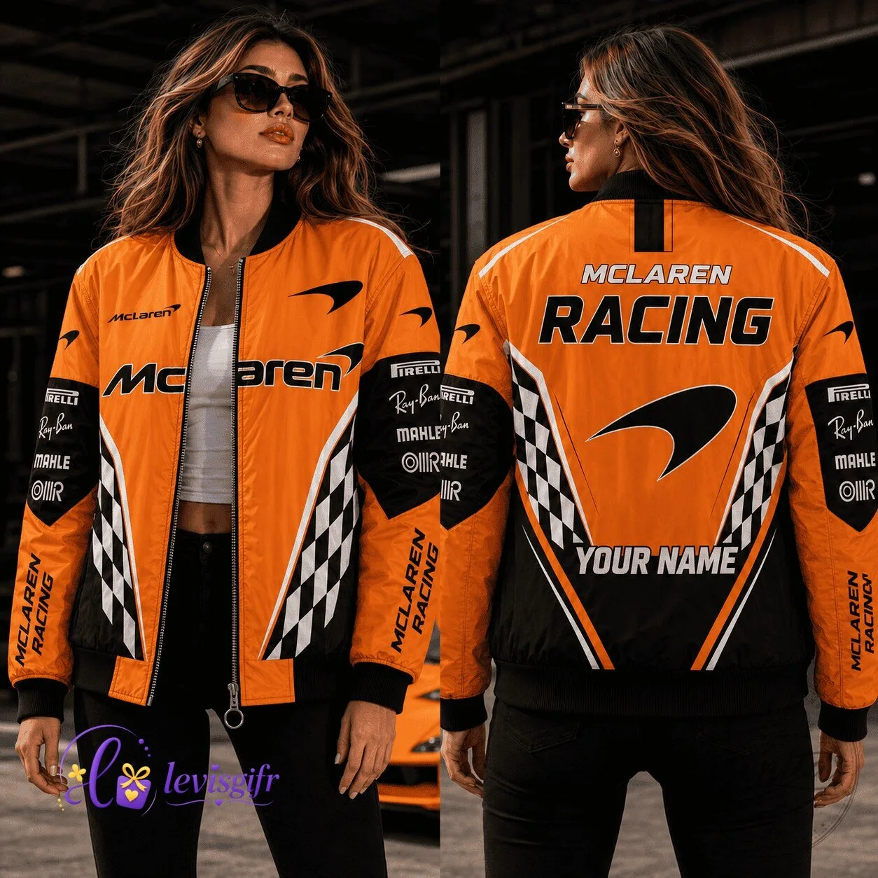 Racing Fan Gift McLaren Formula 1 Bomber Jacket Personalized for Men and Women