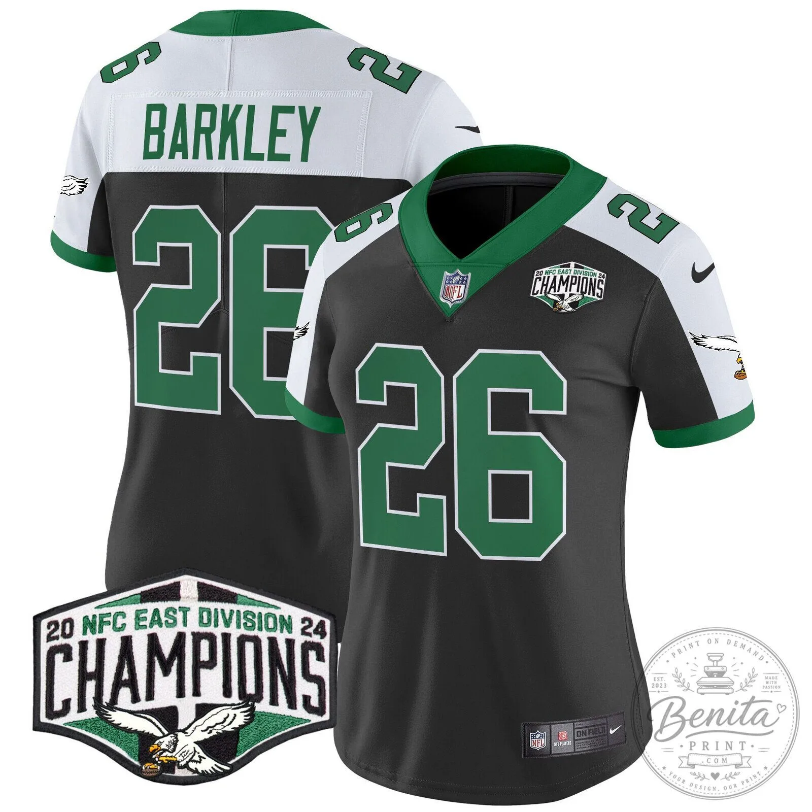 Philadelphia Eagles NFC East Division Champions Saquon Barkley Football Jersey