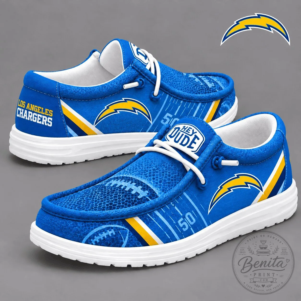 Los Angeles Chargers Football Team Logo Fan Shoes