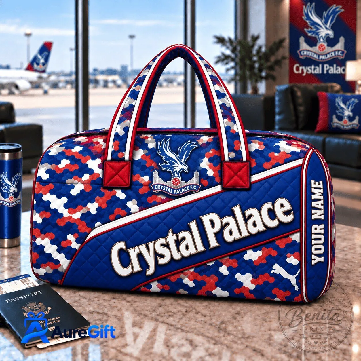 Personalized Quilted Duffel Bag for Crystal Palace Football Club Fans 2 Personalized Quilted Duffel Bag for Crystal Palace Football Club Fans