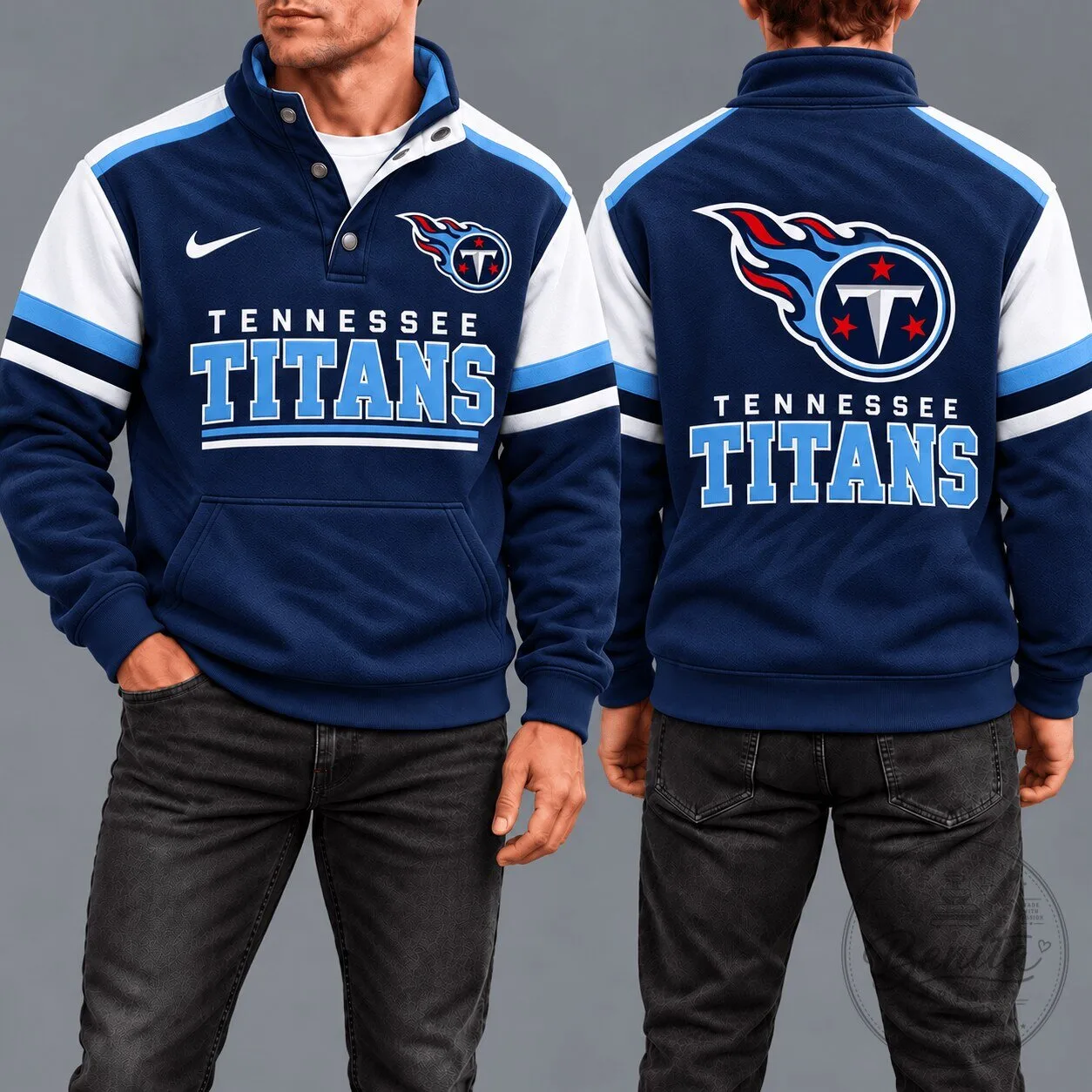 Tennessee Titans National Football League Game Day Snap-Neck Pullover Sweatshirt