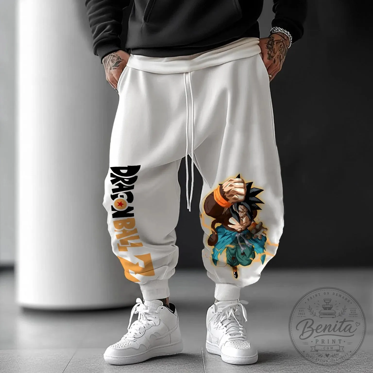 Dragon Ball Z Goku Super Saiyan Four White Harem Pants