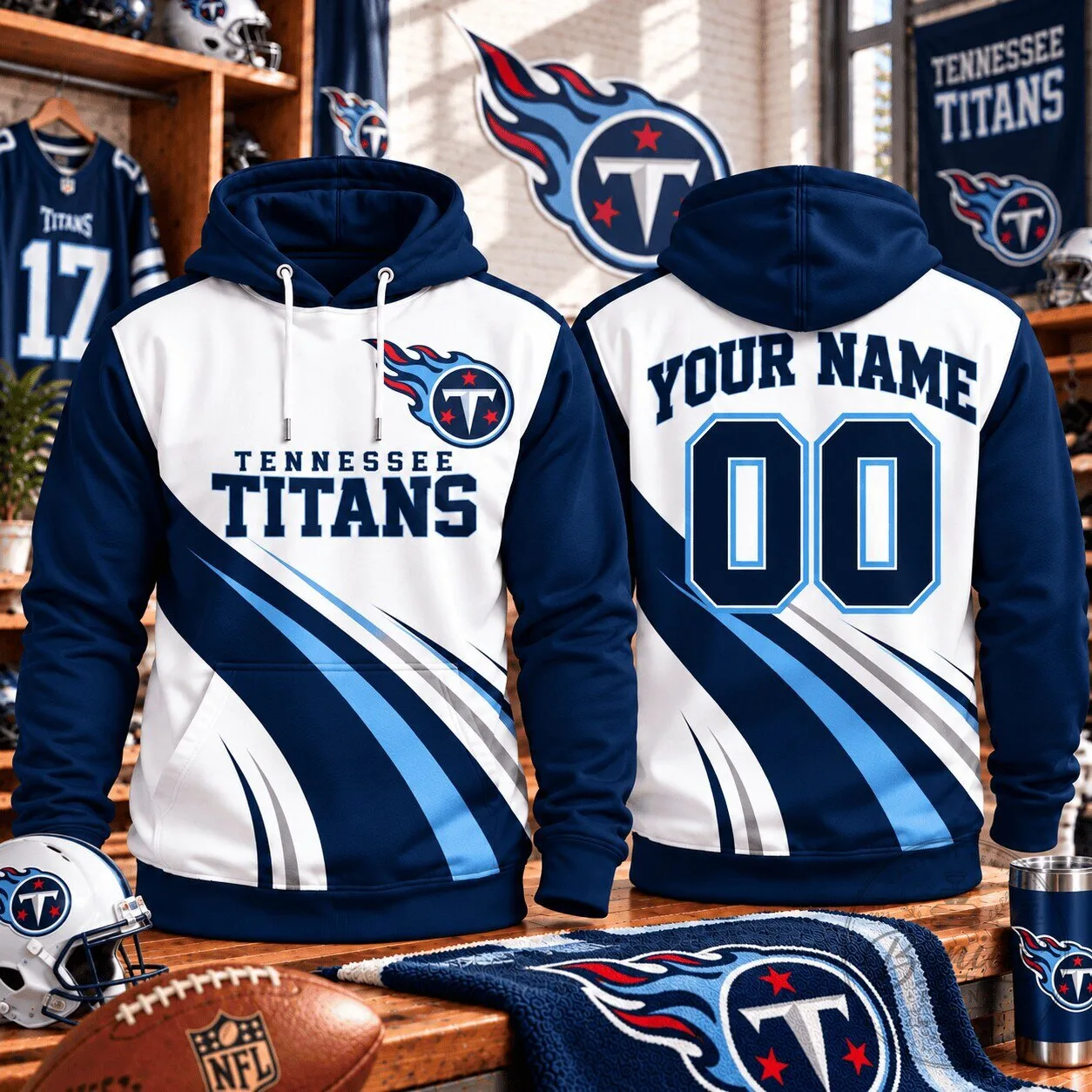 Tennessee Titans Custom Name and Number Hoodie for National Football League Fans 2 Tennessee Titans Custom Name and Number Hoodie for National Football League Fans
