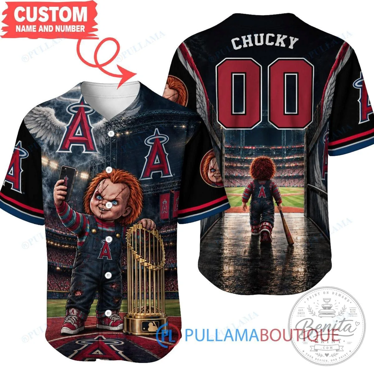 Chucky Los Angeles Angels World Series Baseball Jersey