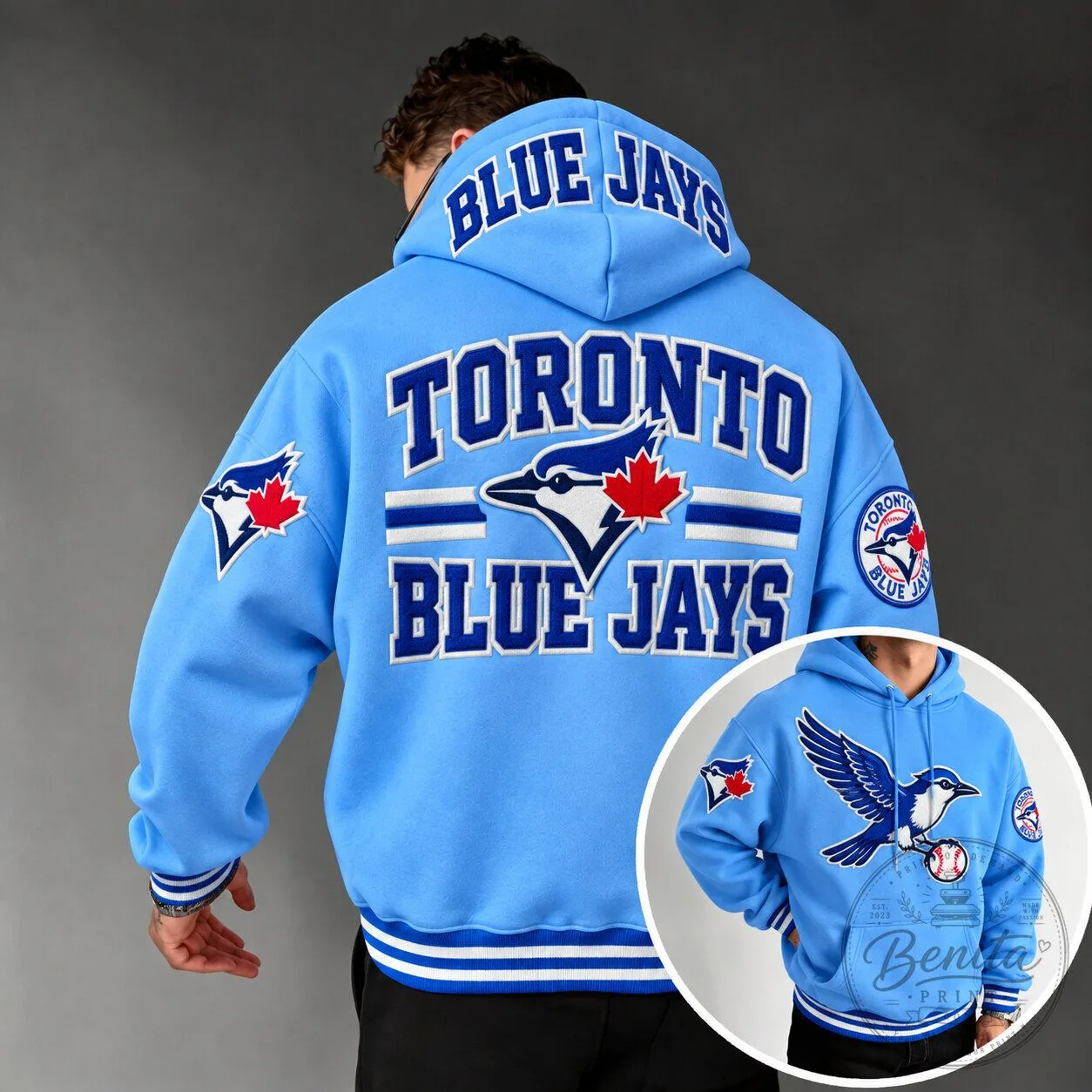Toronto Blue Jays Baseball Team Logo Blue Unisex Adult Hoodie