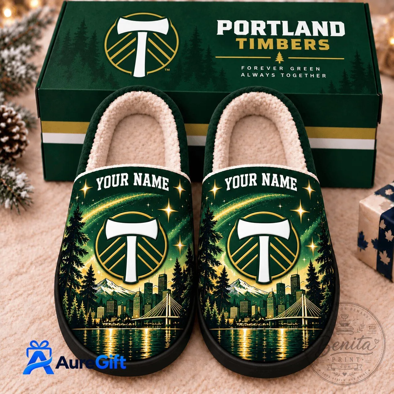 Portland Timbers Personalized Cityscape Design Slipper Shoes