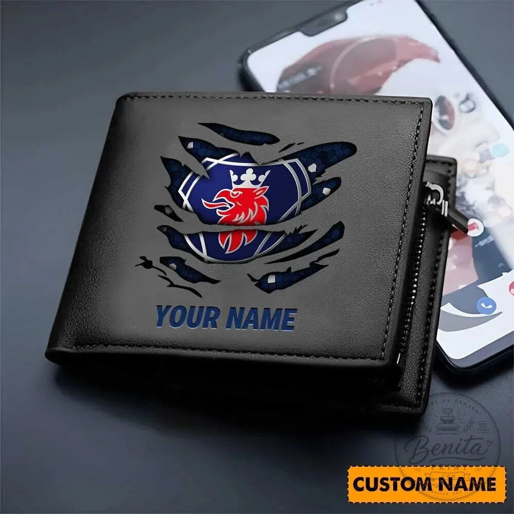 Scania Truck Logo Personalized Faux Leather Wallet