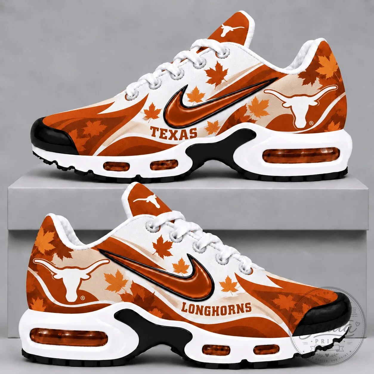 Texas Longhorns Fall Season Maple Leaves Air Max Sneakers Shoes