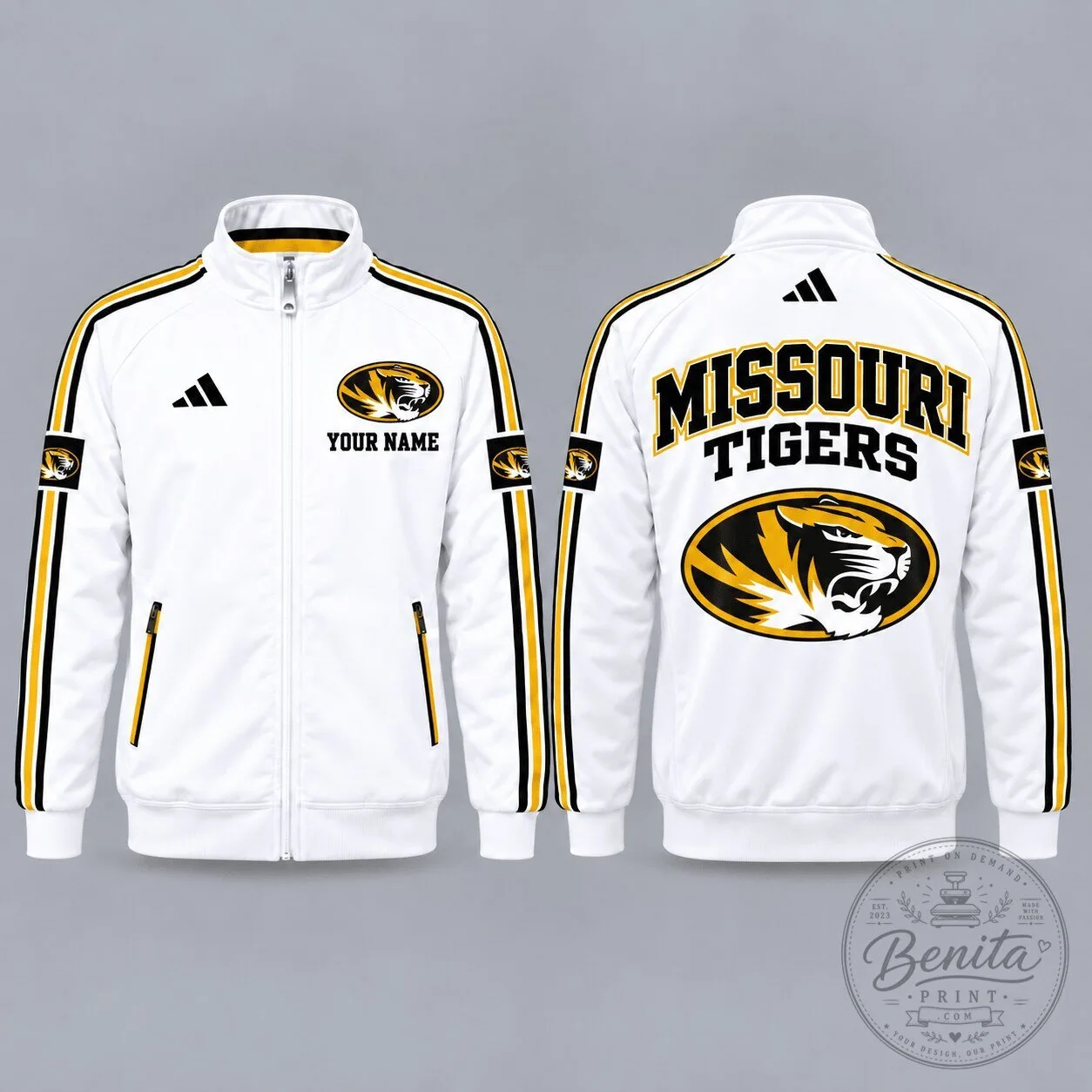 Missouri Tigers NCAA Personalized Full-Zip Track Jacket