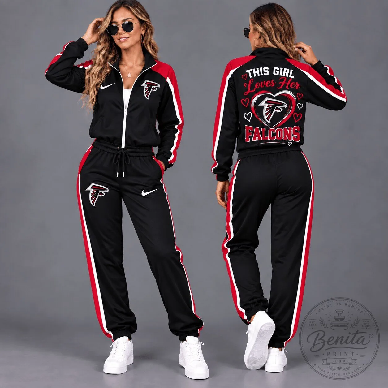 Atlanta Falcons This Girl Loves Her Falcons Women's Tracksuit Set