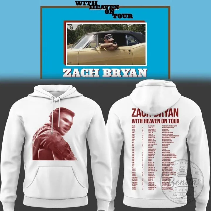 Zach Bryan With Heaven On Tour 2026 Concert Dates Hoodie