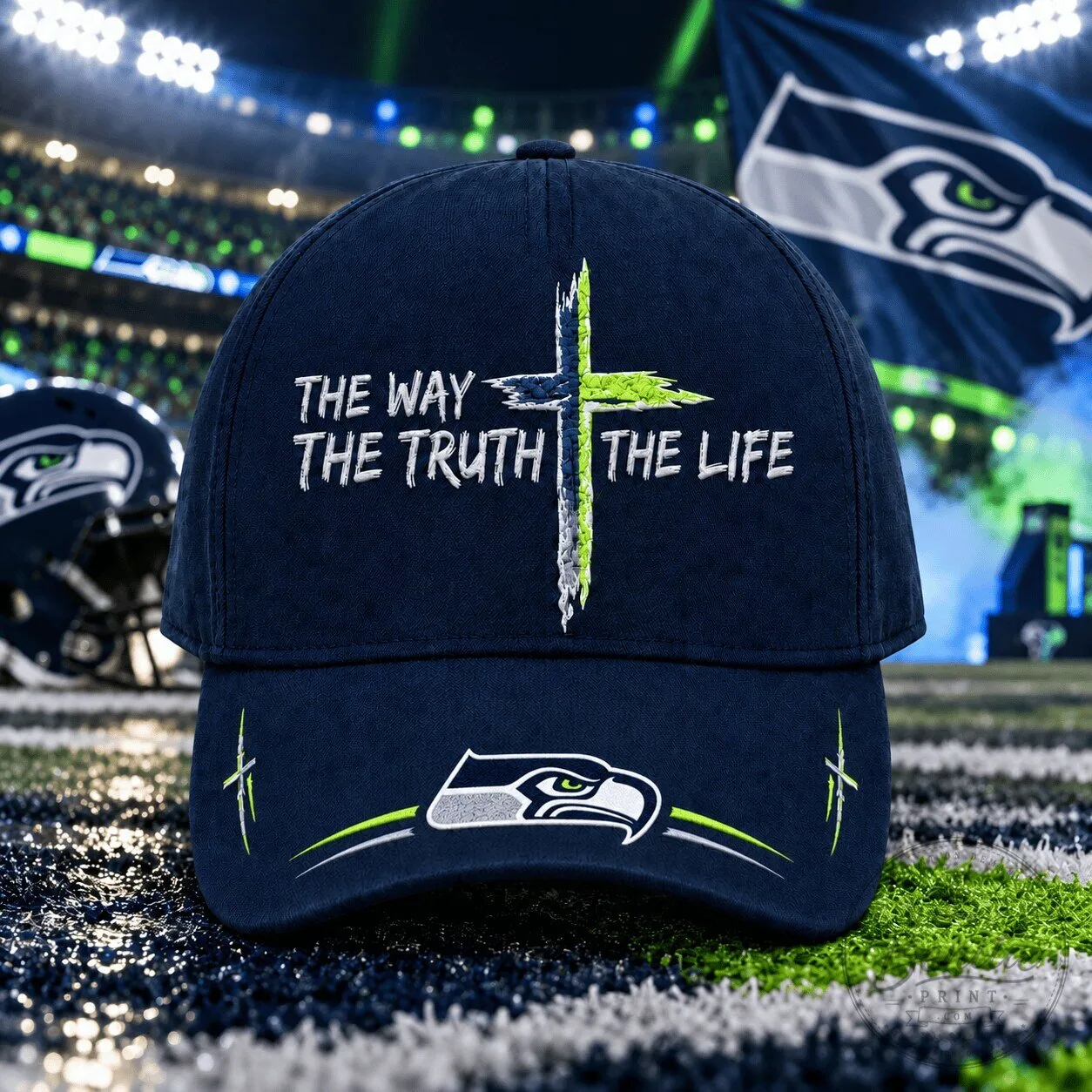 Seattle Seahawks Football The Way The Truth The Life Faith Cap Hat 2 Seattle Seahawks Football The Way The Truth The Life Faith Cap Hat