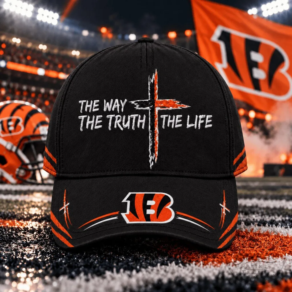 Cincinnati Bengals The Way The Truth The Life Faith Baseball Cap Cincinnati Bengals The Way The Truth The Life Faith Baseball Cap