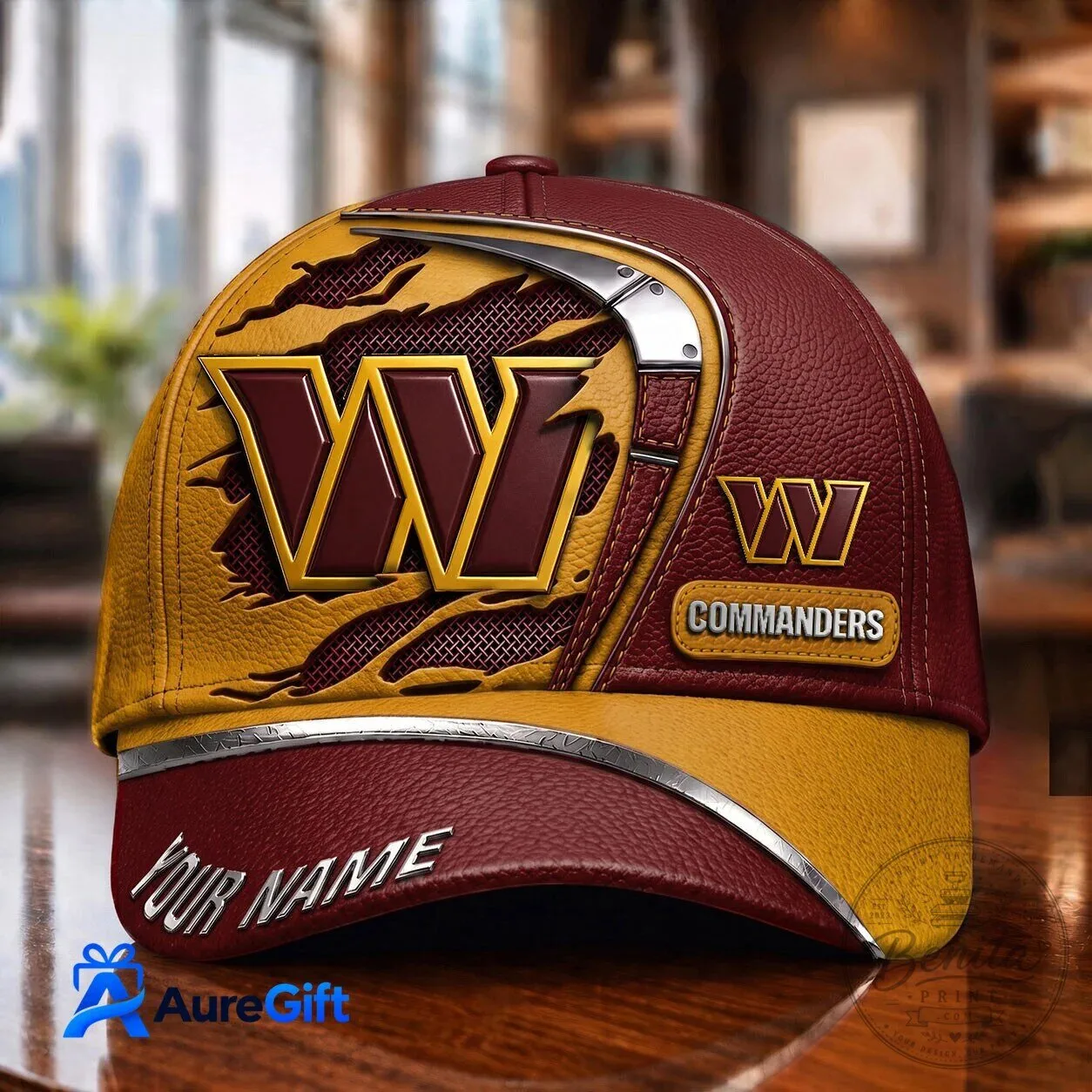 Washington Commanders Personalized Name Baseball Cap Hat