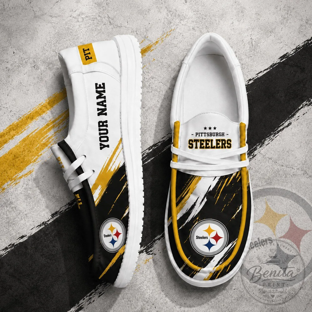 Pittsburgh Steelers Personalized Custom Name Football Team Fan Shoes 1 Pittsburgh Steelers Personalized Custom Name Football Team Fan Shoes